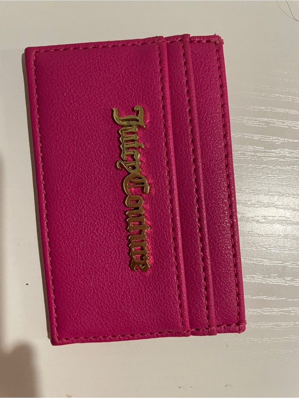 Juicy Couture Fuchsia Card Case with Gold Logo